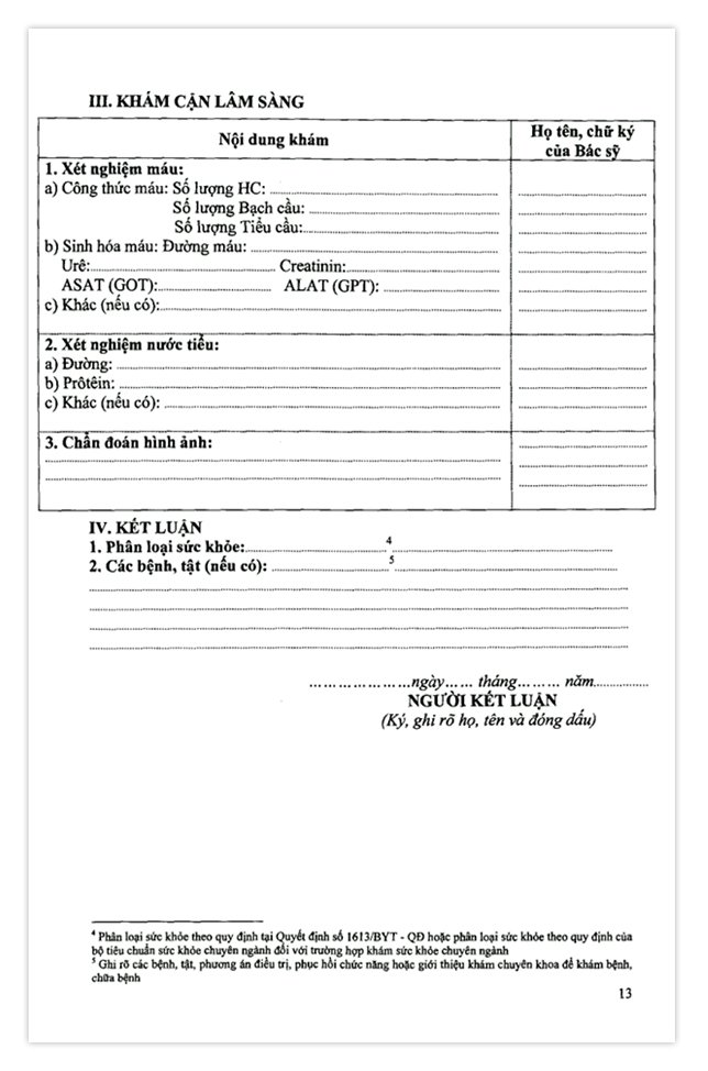 Mẫu giấy khám sức khỏe A3