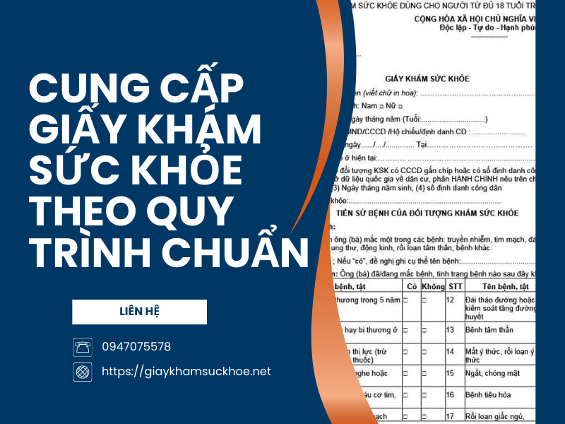 Cung cấp giấy khám sức khỏe theo quy trình chuẩn