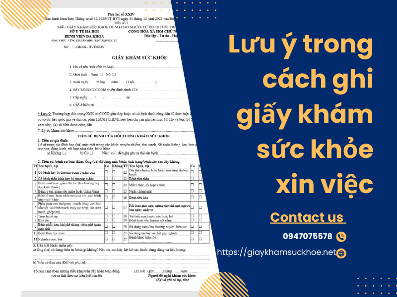 Lưu ý trong cách ghi giấy khám sức khỏe xin việc